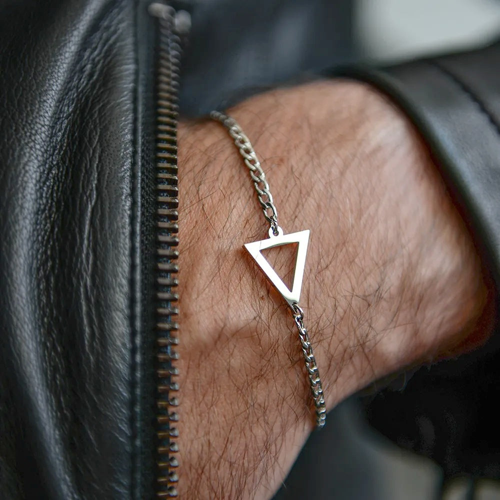 Stainless steel triangle NK chain bracelet