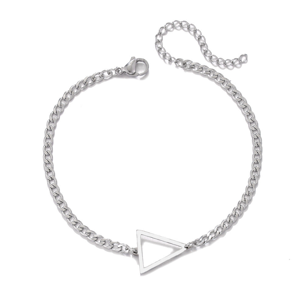 Stainless steel triangle NK chain bracelet