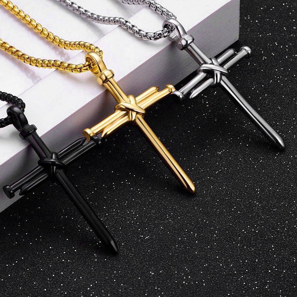 Retro Cross Titanium Steel Necklace