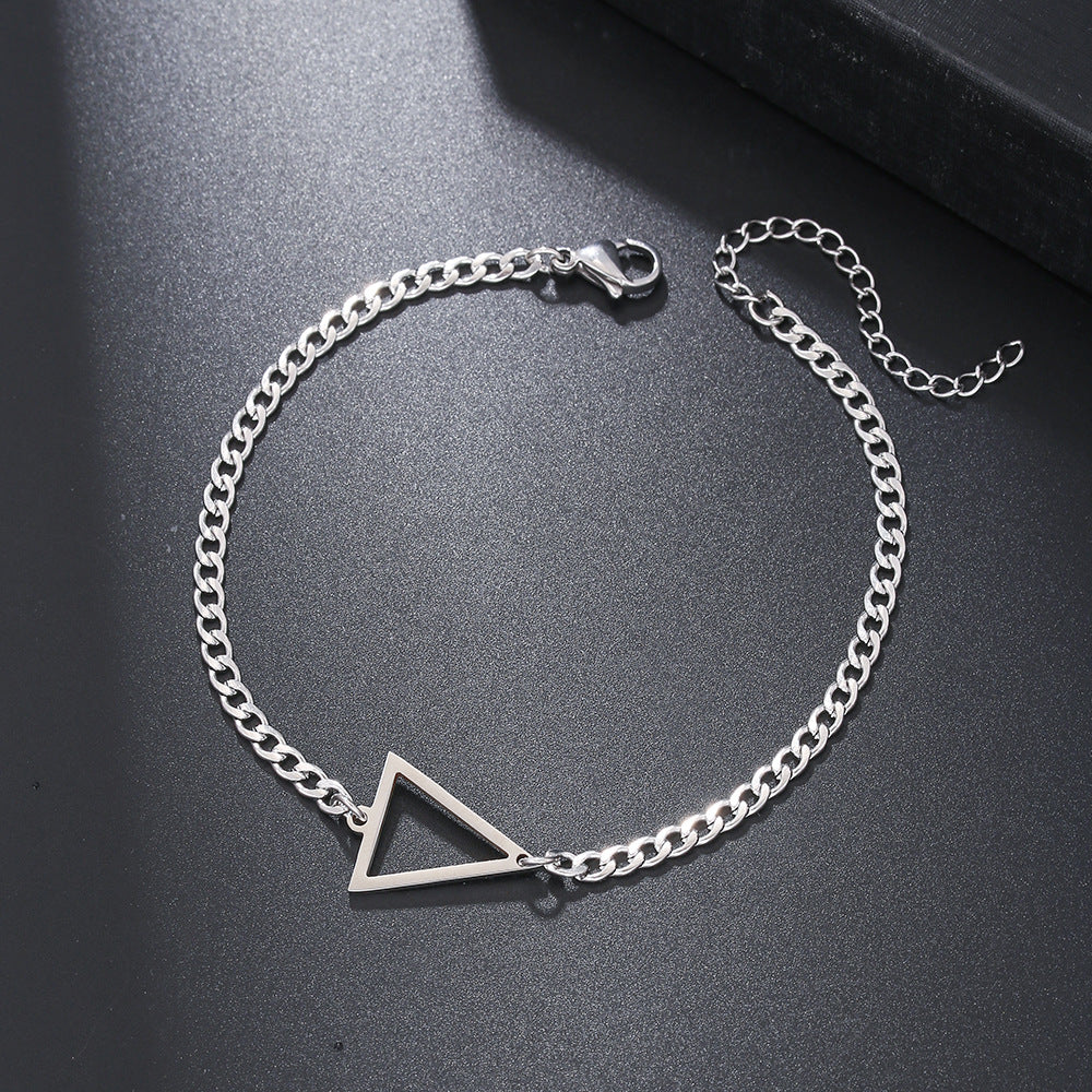 Stainless steel triangle NK chain bracelet